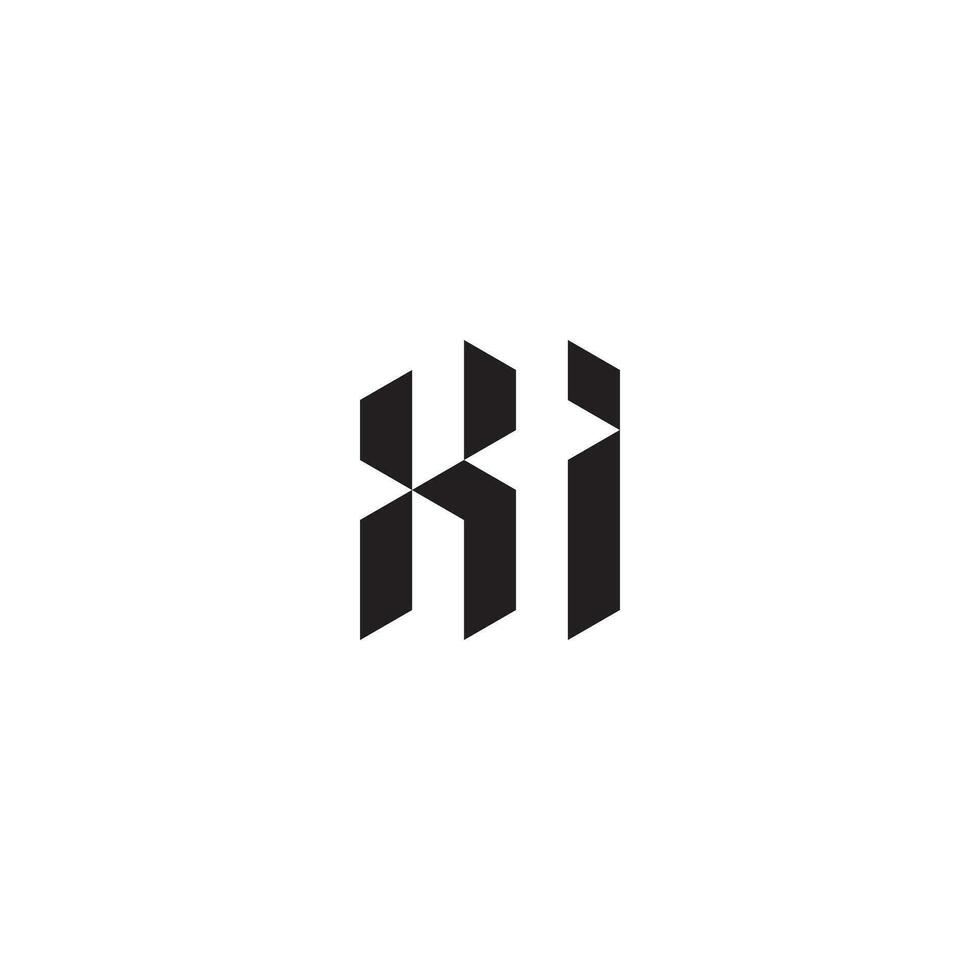 XI geometric and futuristic concept high quality logo design vector