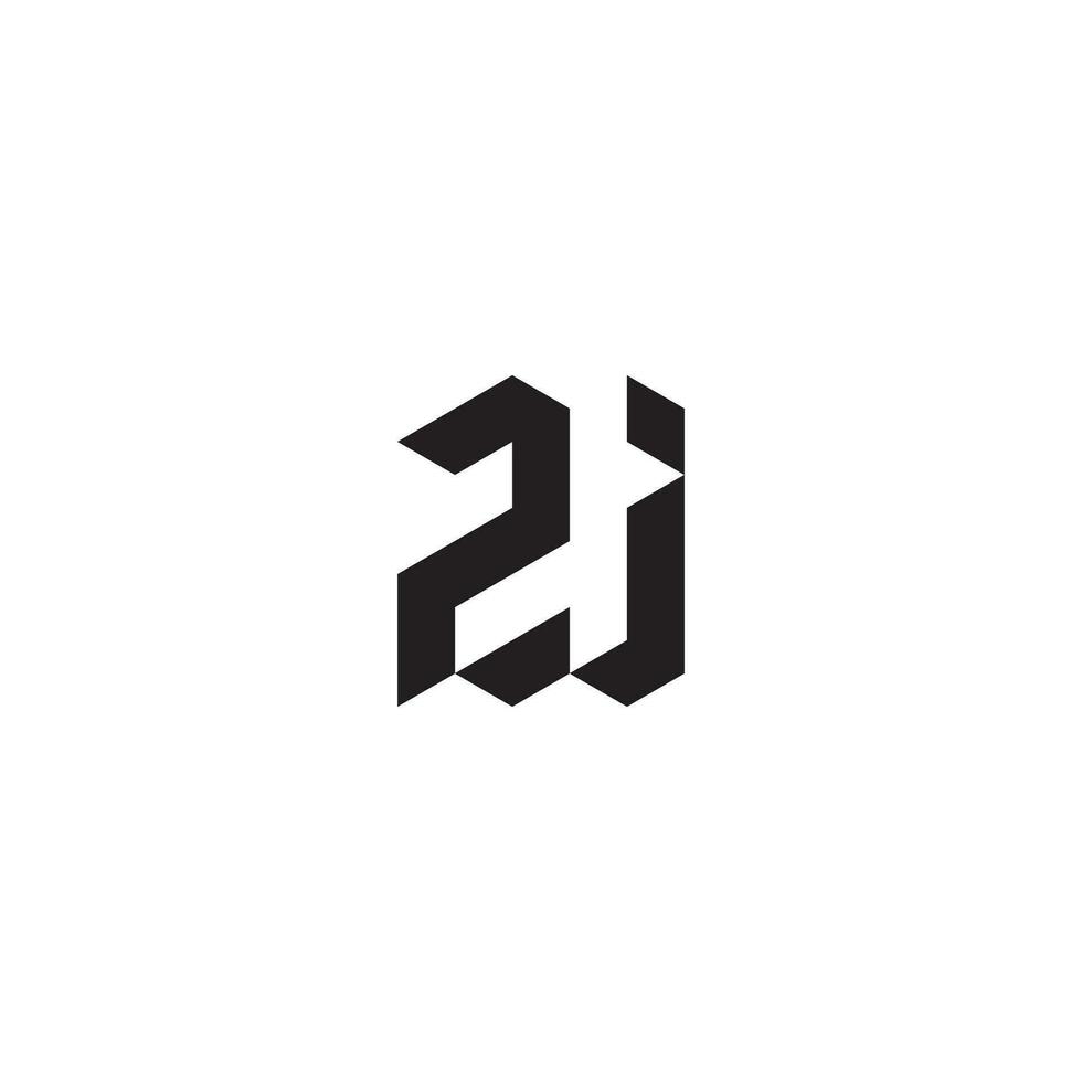 ZJ geometric and futuristic concept high quality logo design vector