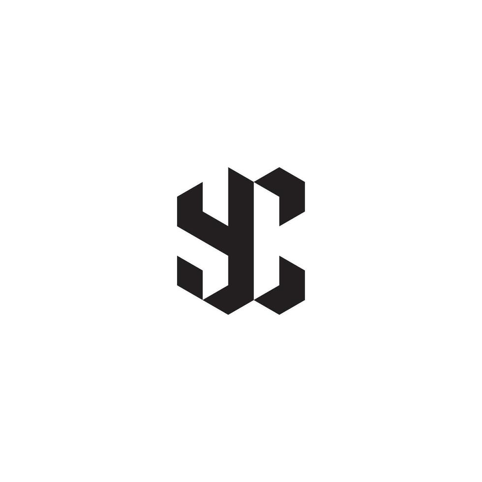 YC geometric and futuristic concept high quality logo design vector