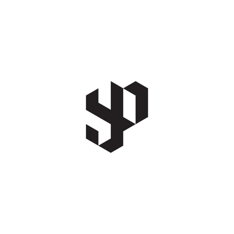 YP geometric and futuristic concept high quality logo design vector