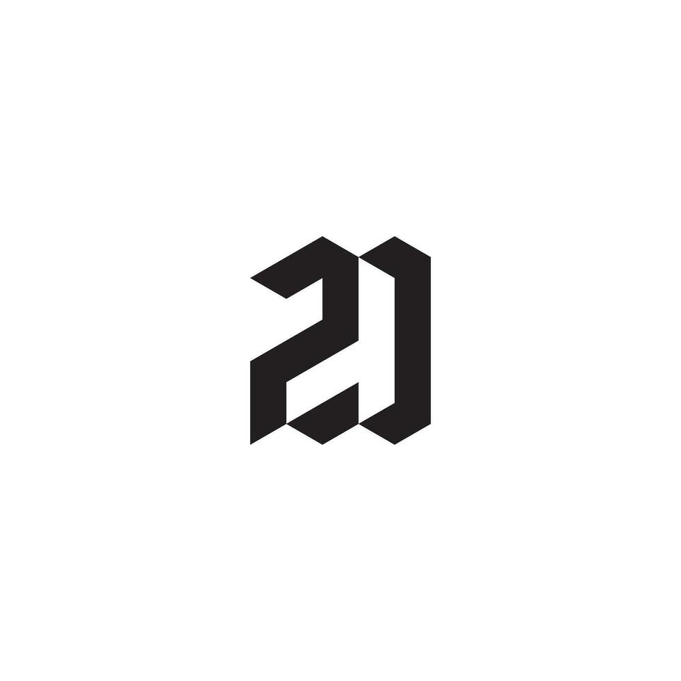 ZD geometric and futuristic concept high quality logo design vector