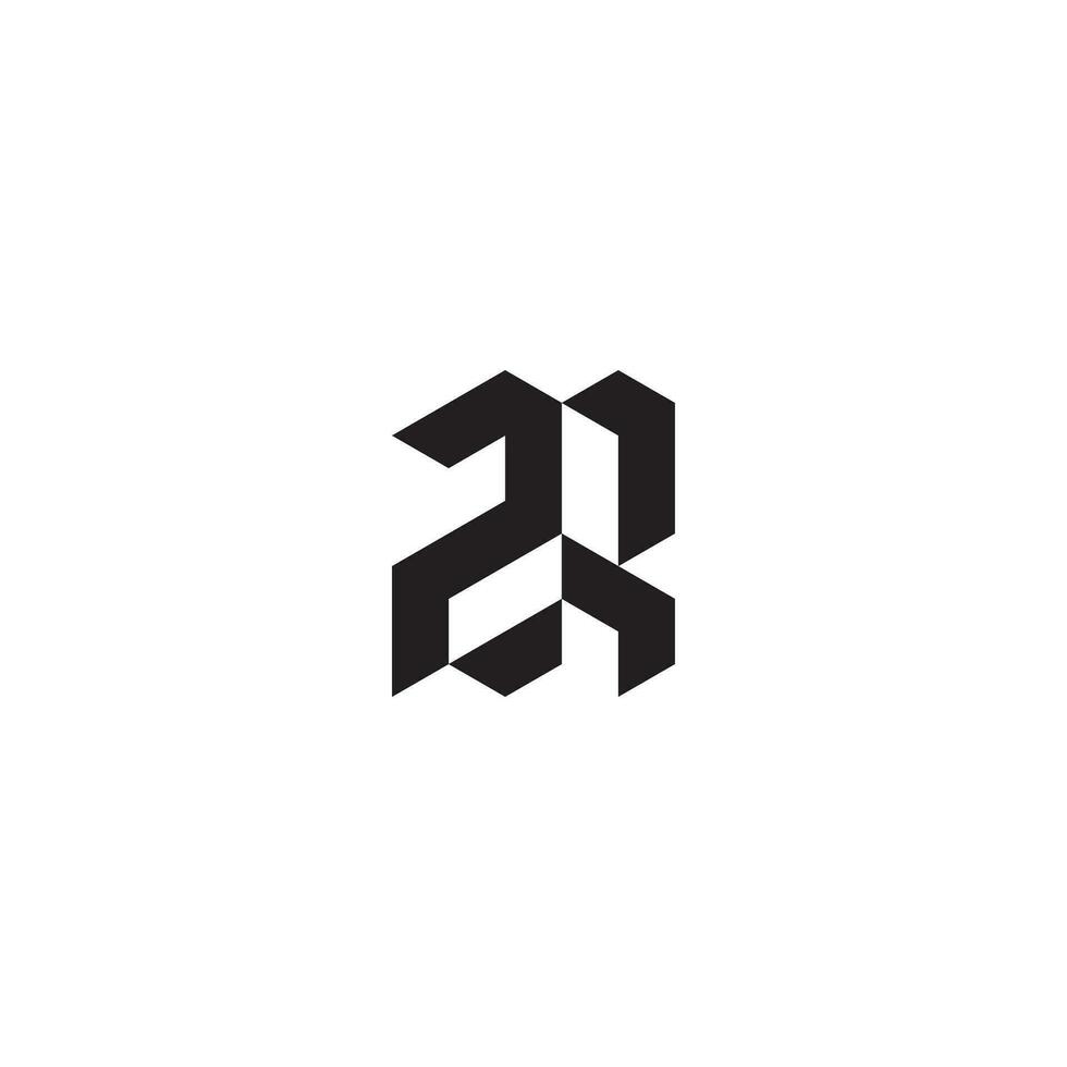 ZR geometric and futuristic concept high quality logo design vector