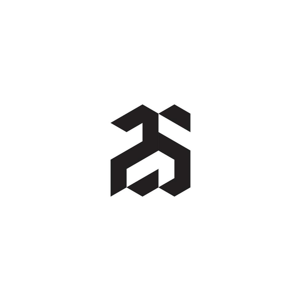 ZS geometric and futuristic concept high quality logo design vector
