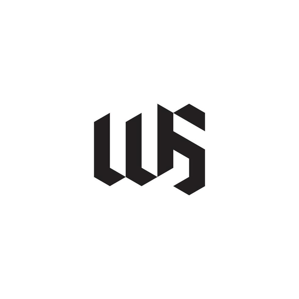 WS geometric and futuristic concept high quality logo design vector