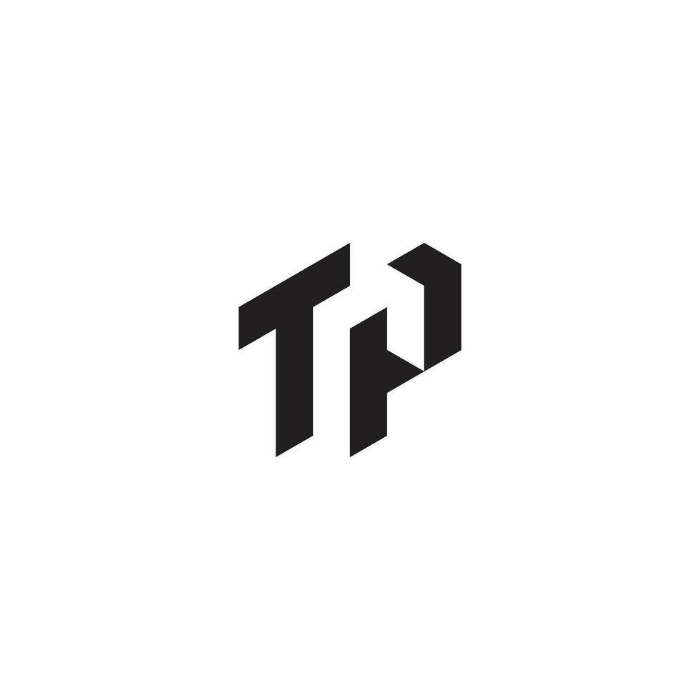 TP geometric and futuristic concept high quality logo design vector