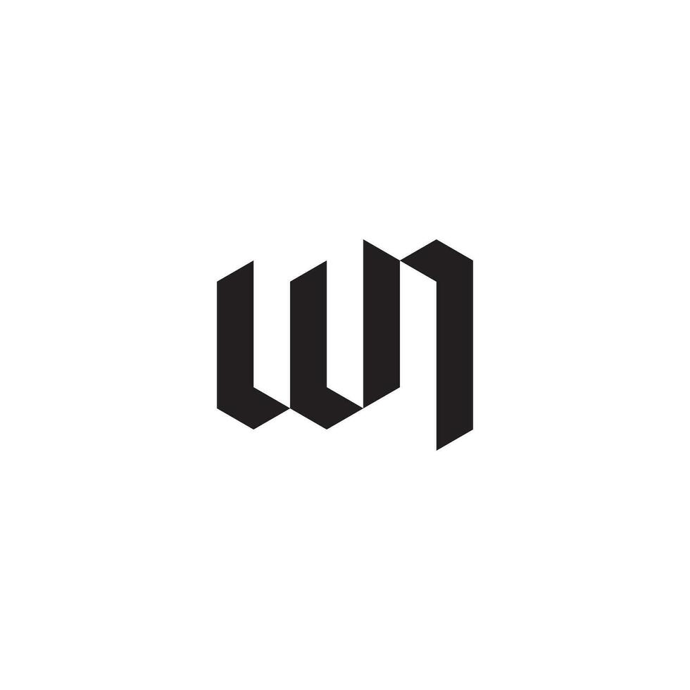 WN geometric and futuristic concept high quality logo design vector
