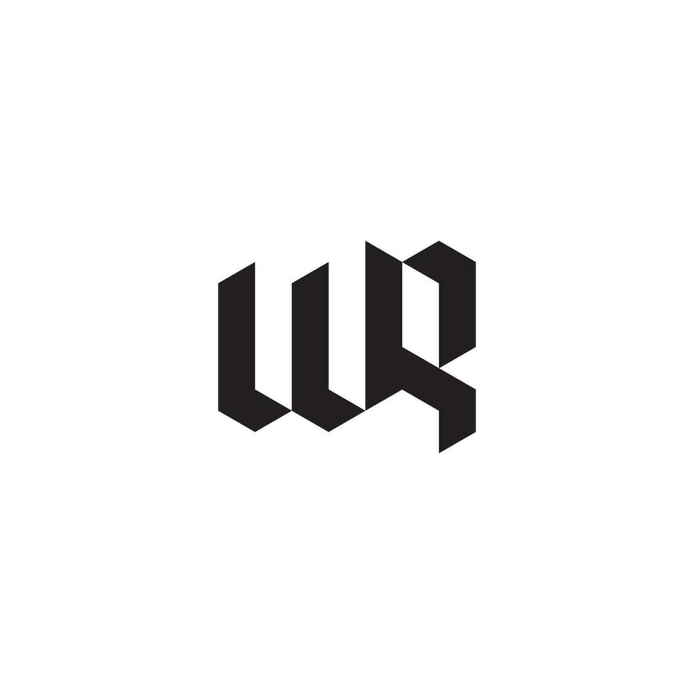 WR geometric and futuristic concept high quality logo design vector
