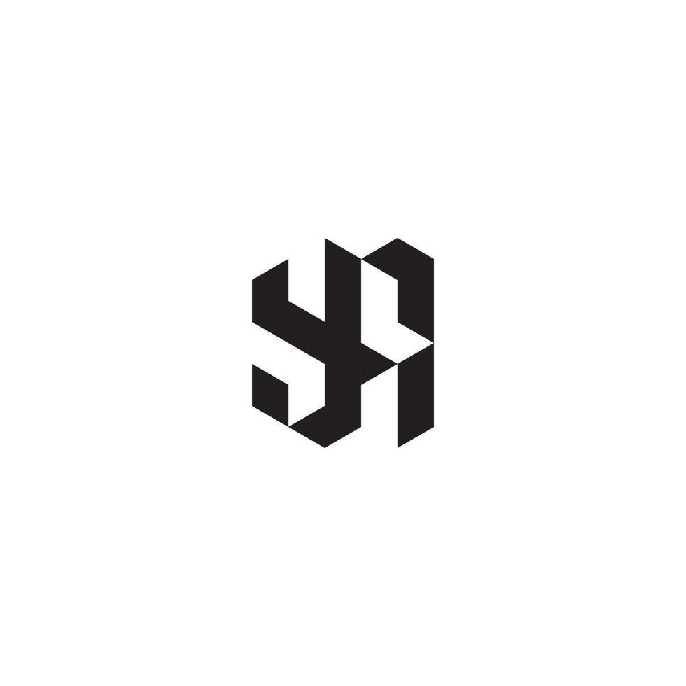 YA geometric and futuristic concept high quality logo design vector