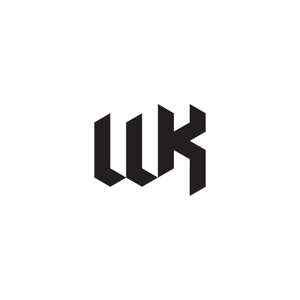 WK geometric and futuristic concept high quality logo design vector