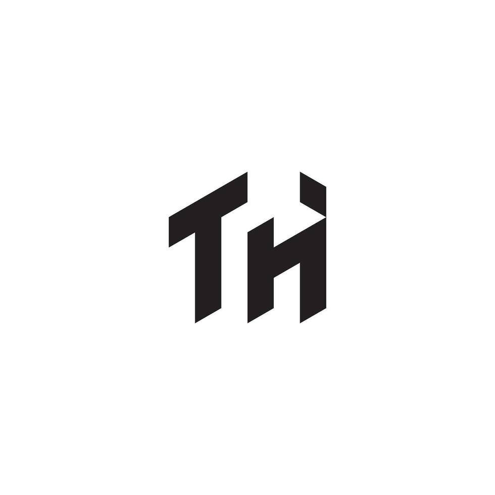 TH geometric and futuristic concept high quality logo design vector