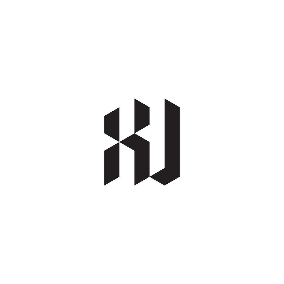 XU geometric and futuristic concept high quality logo design vector