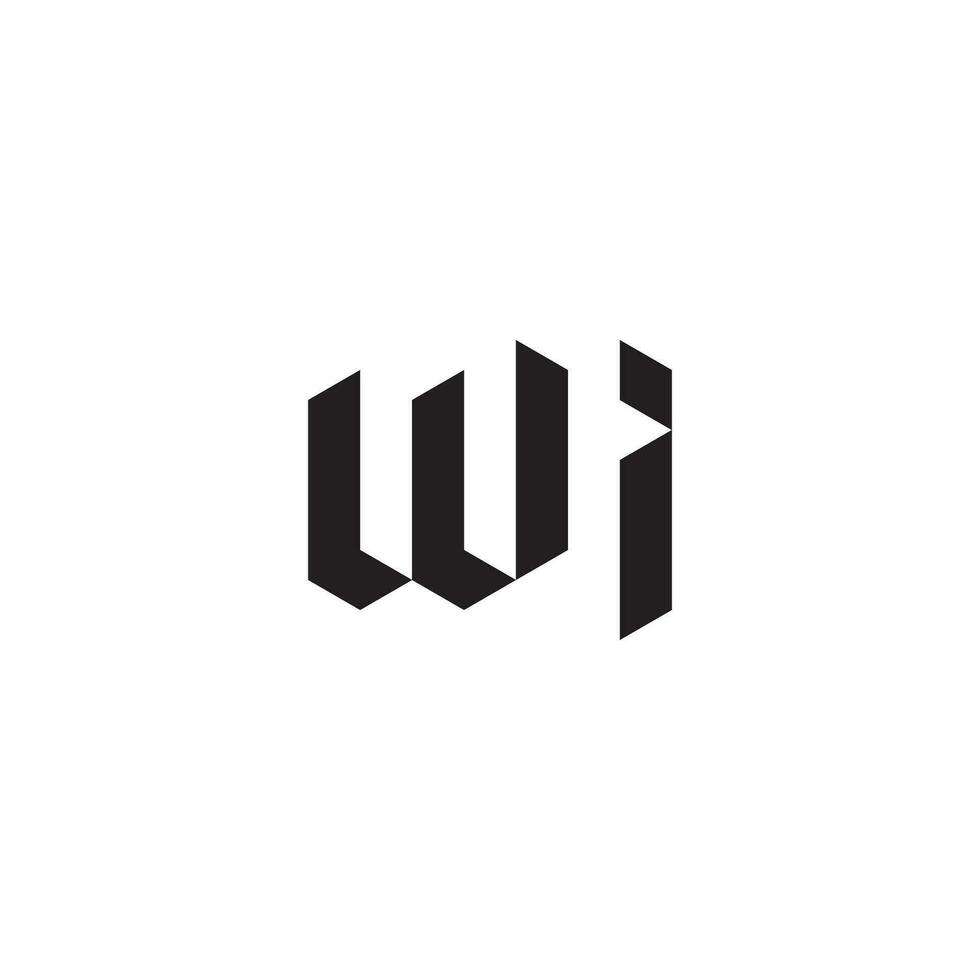 WI geometric and futuristic concept high quality logo design vector