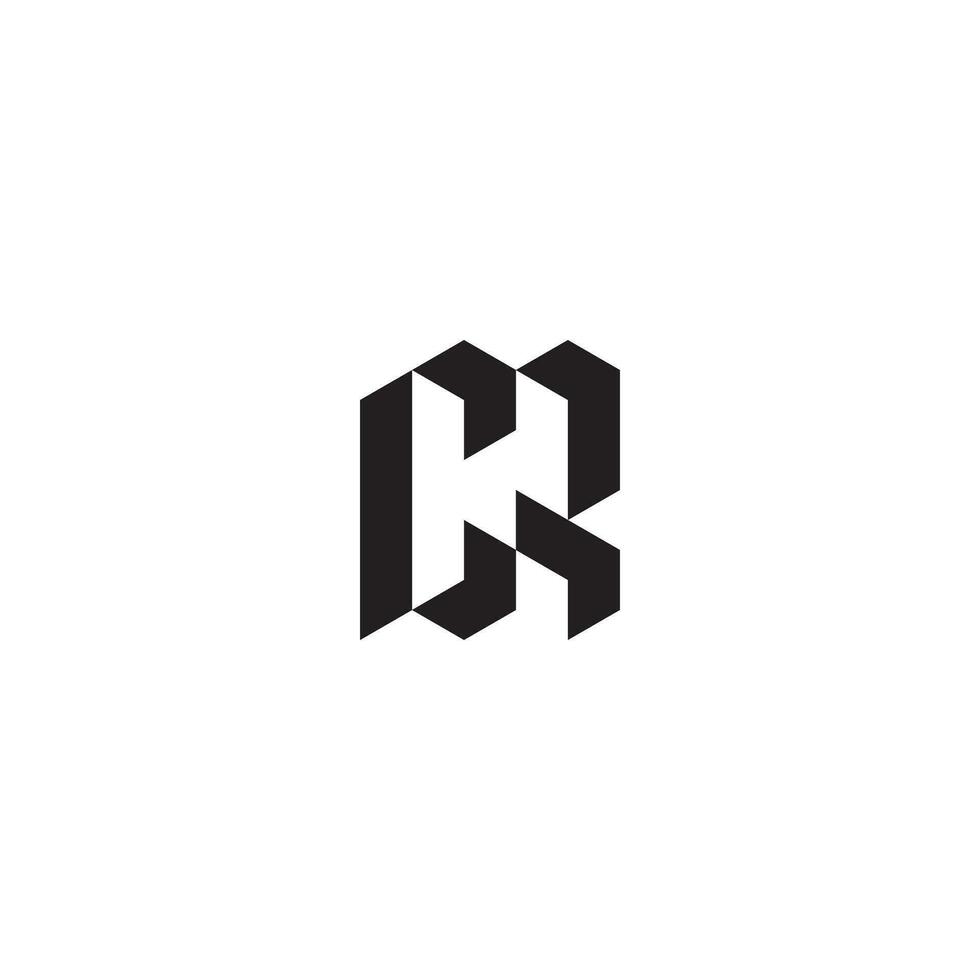 CR geometric and futuristic concept high quality logo design vector