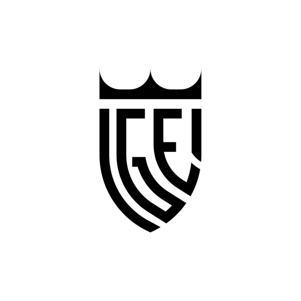 GE crown shield initial luxury and royal logo concept vector