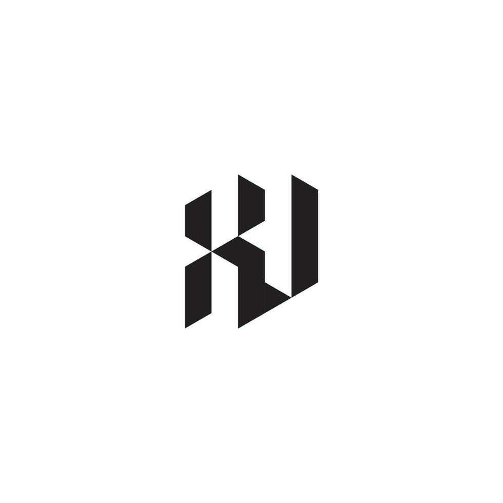 XV geometric and futuristic concept high quality logo design vector