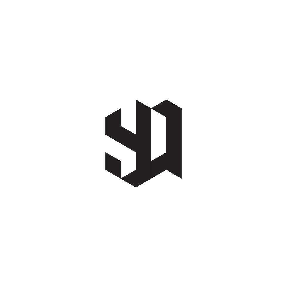 YQ geometric and futuristic concept high quality logo design vector