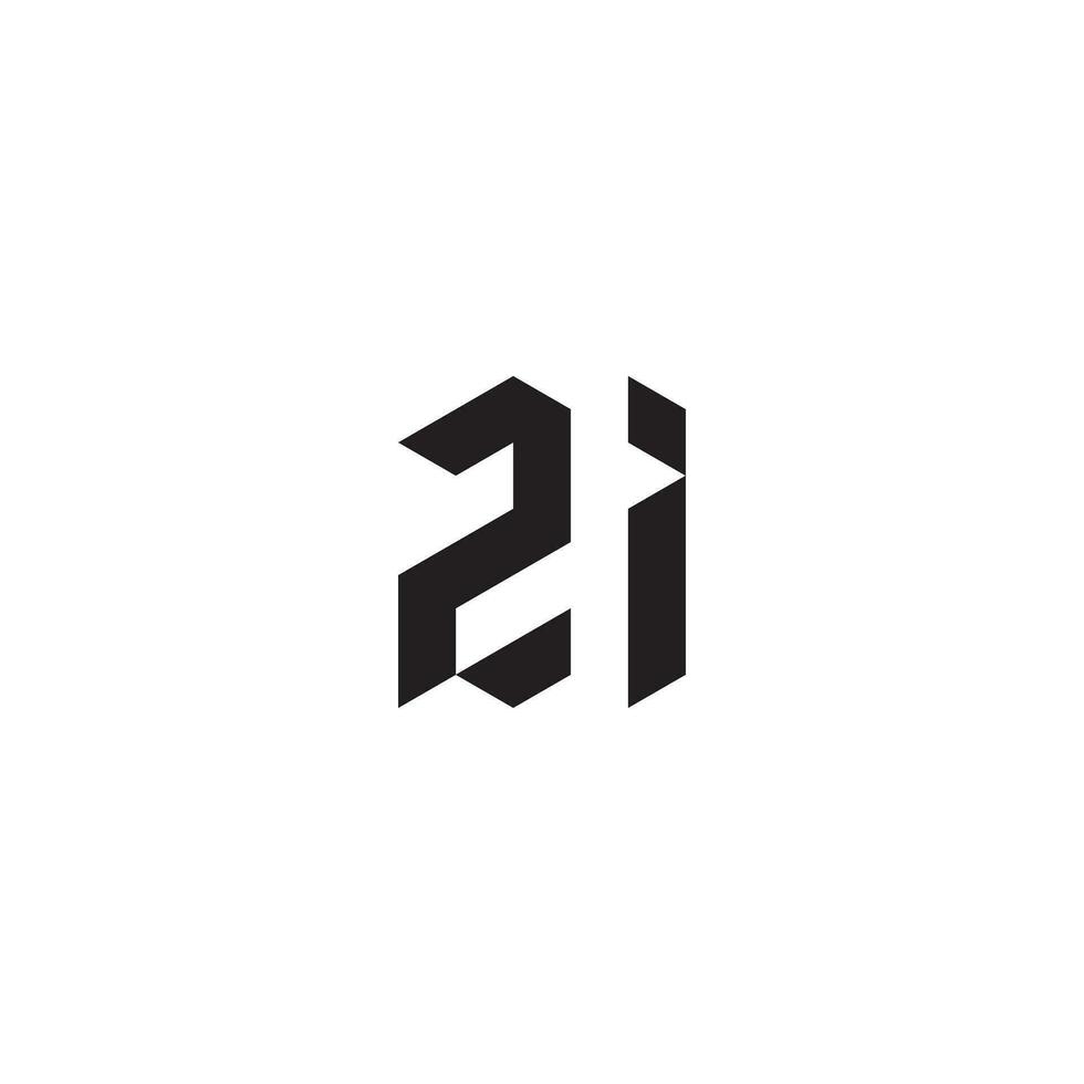 ZI geometric and futuristic concept high quality logo design vector