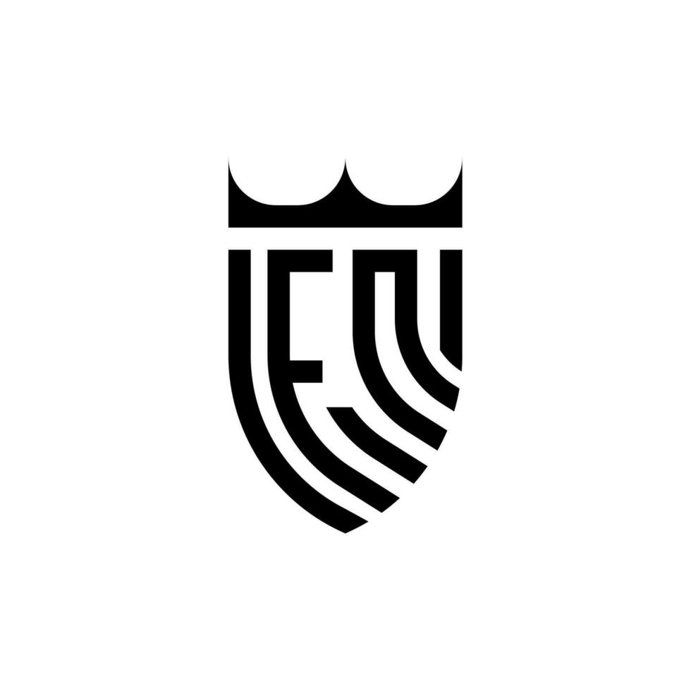 FN crown shield initial luxury and royal logo concept vector