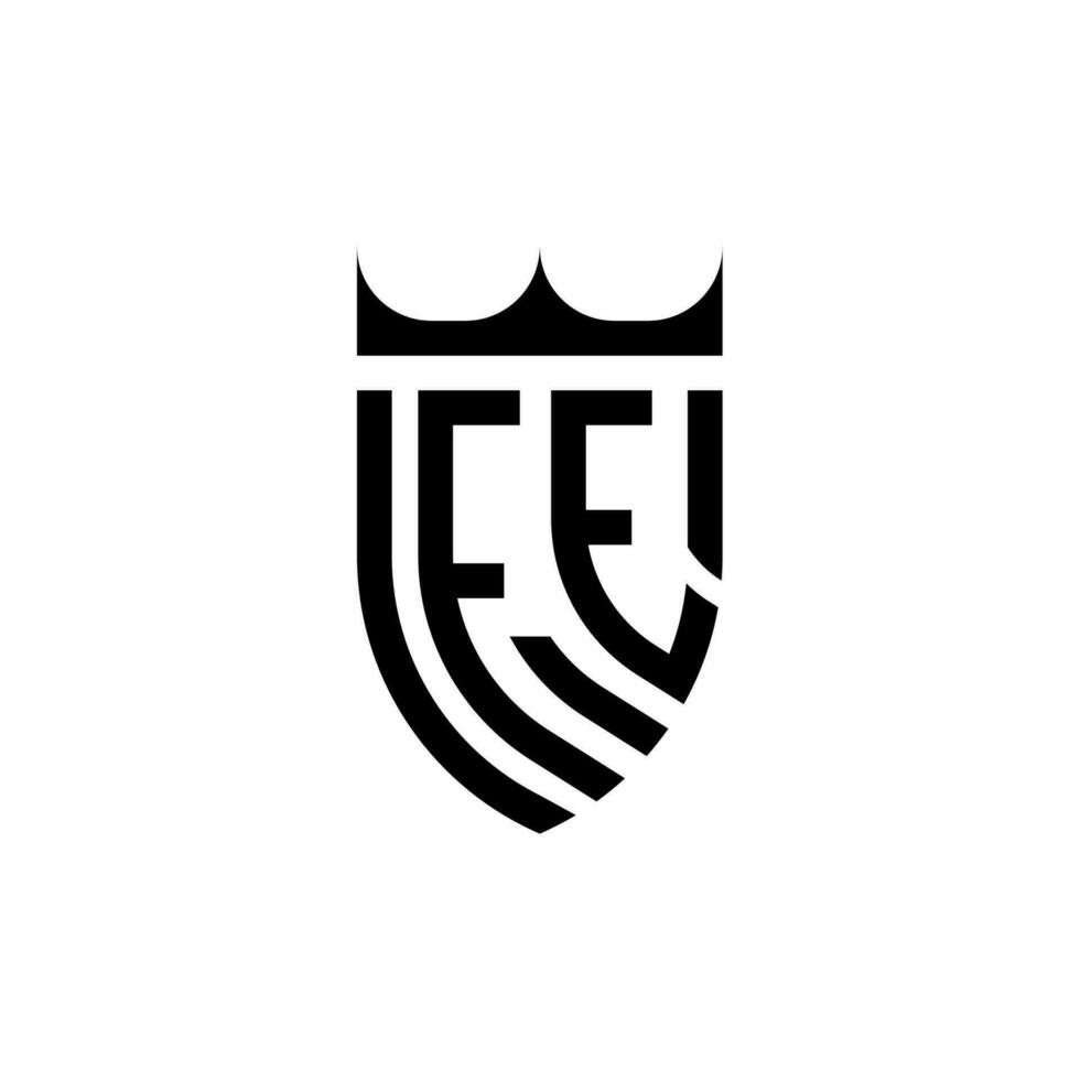 FE crown shield initial luxury and royal logo concept vector