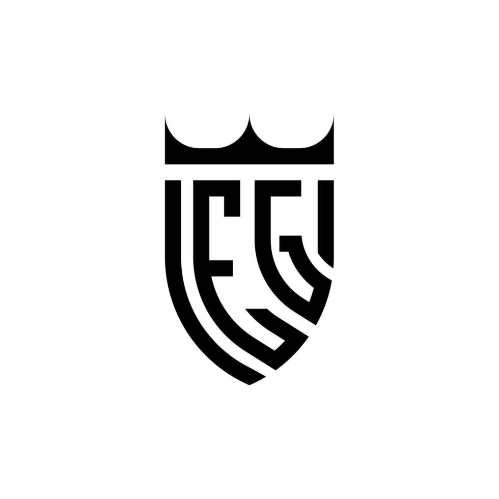 EG crown shield initial luxury and royal logo concept vector