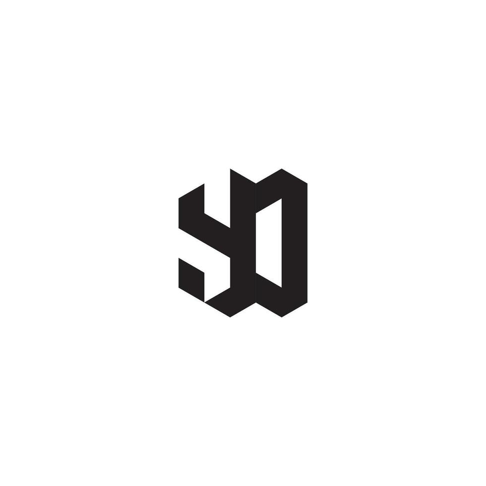 YO geometric and futuristic concept high quality logo design vector