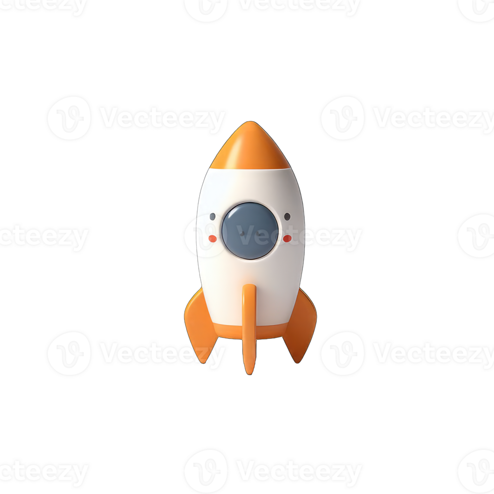 Entertaining 3D Rocket Graphic, png