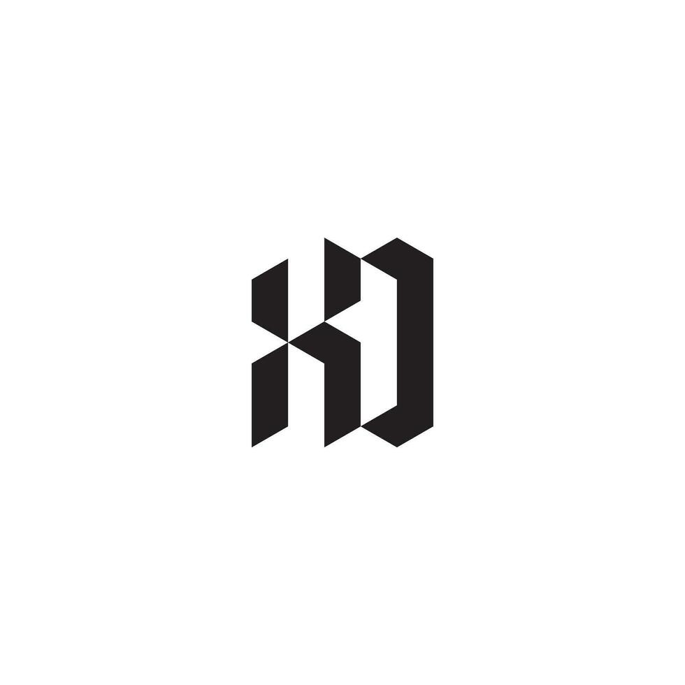 XD geometric and futuristic concept high quality logo design vector