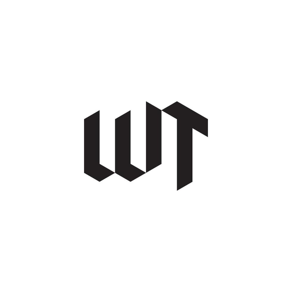 WT geometric and futuristic concept high quality logo design vector