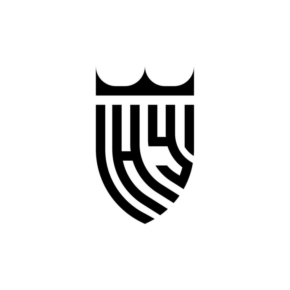 HY crown shield initial luxury and royal logo concept vector