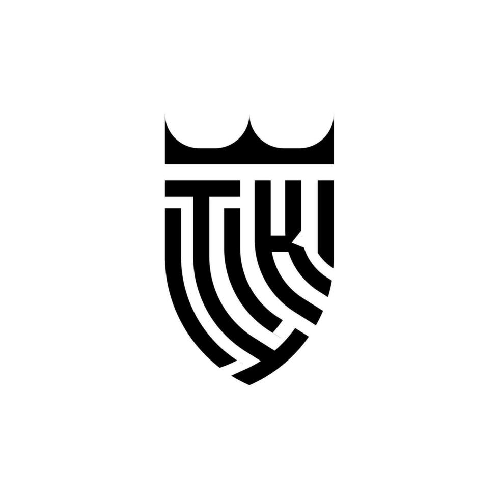 IK crown shield initial luxury and royal logo concept vector
