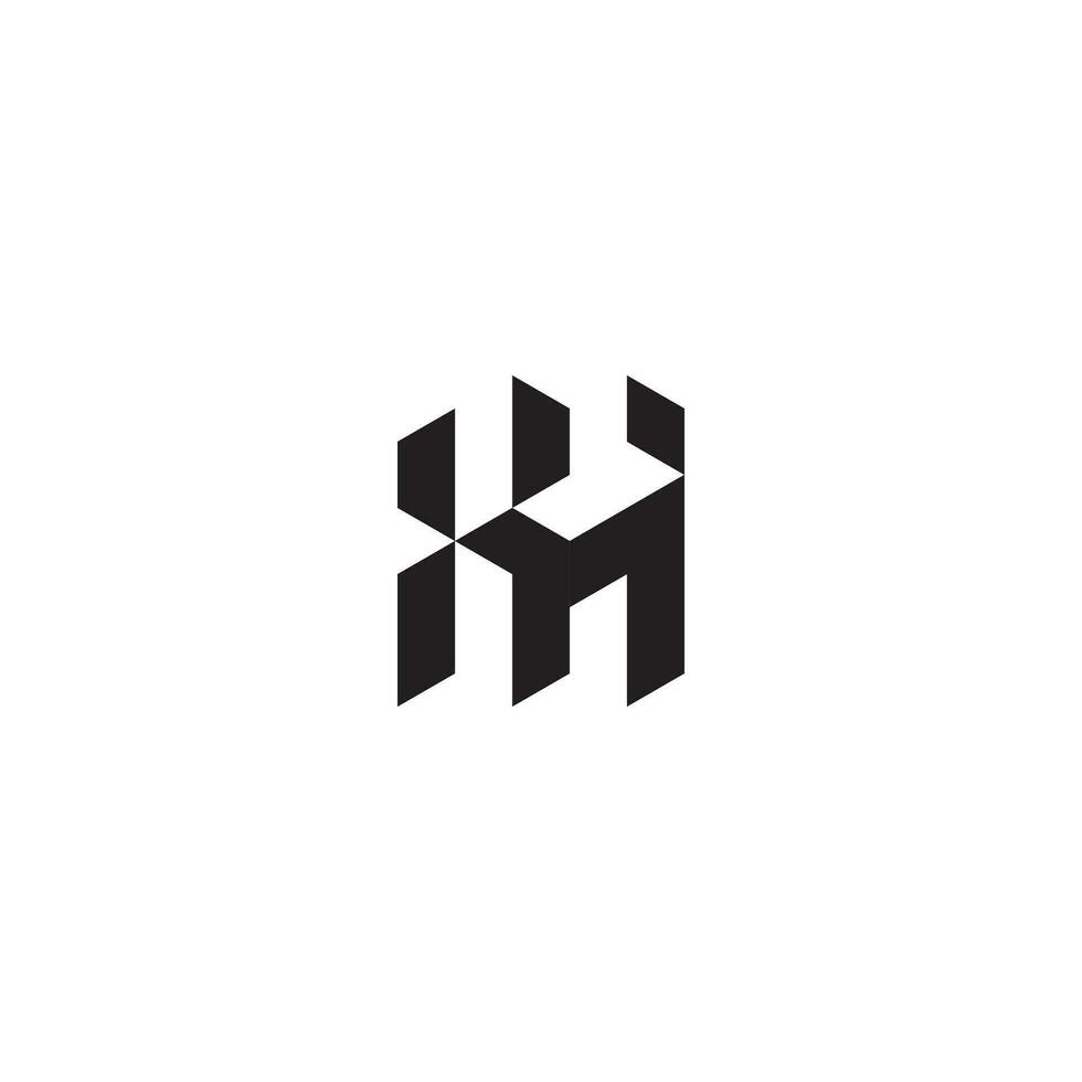 XH geometric and futuristic concept high quality logo design vector
