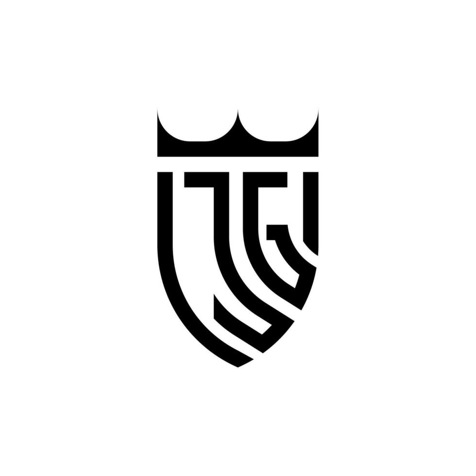 JG crown shield initial luxury and royal logo concept vector