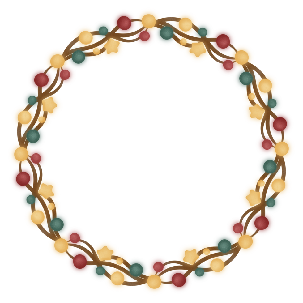 Christmas light wreath png