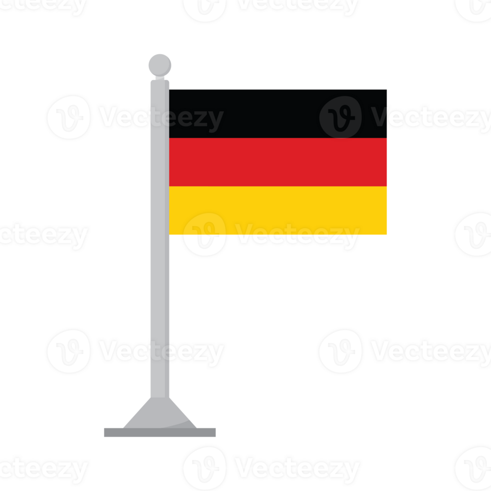 Flagge von Deutschland auf Fahnenstange isoliert png