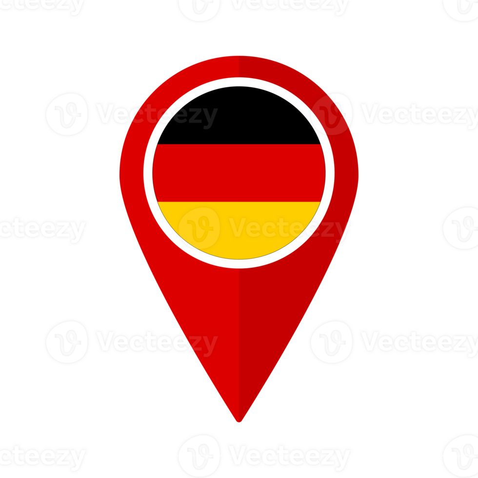 Flag of Germany flag on map pinpoint icon isolated red color png