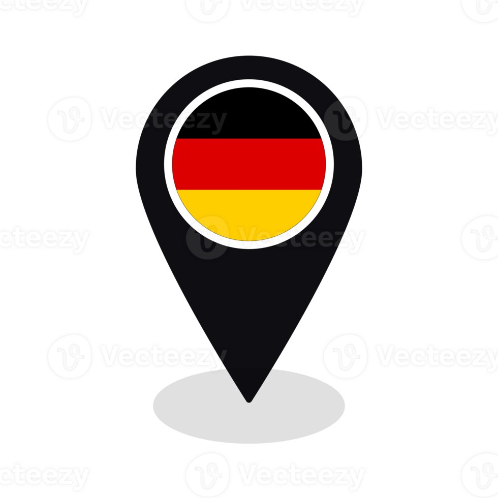 Flag of Germany flag on map pinpoint icon isolated black color png