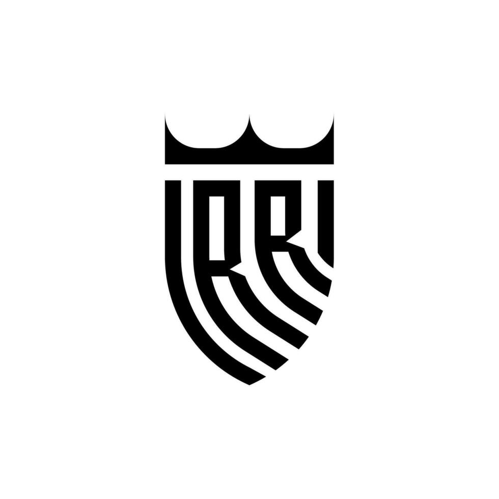 RR crown shield initial luxury and royal logo concept vector