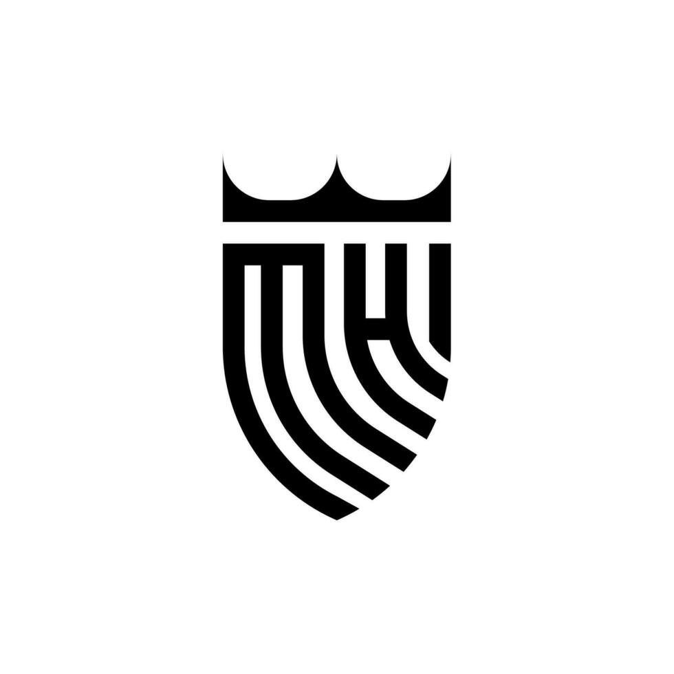 MH crown shield initial luxury and royal logo concept vector