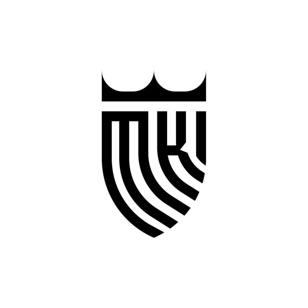 MK crown shield initial luxury and royal logo concept vector