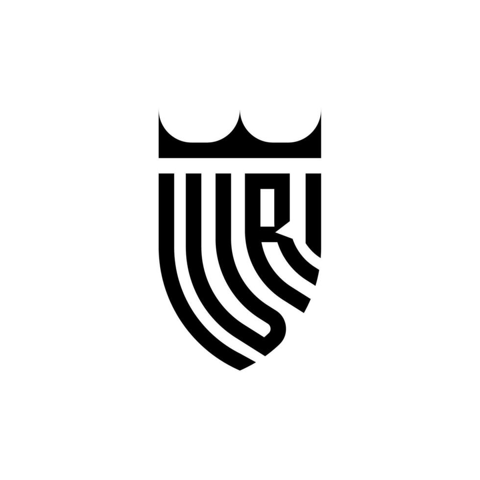 VR crown shield initial luxury and royal logo concept vector