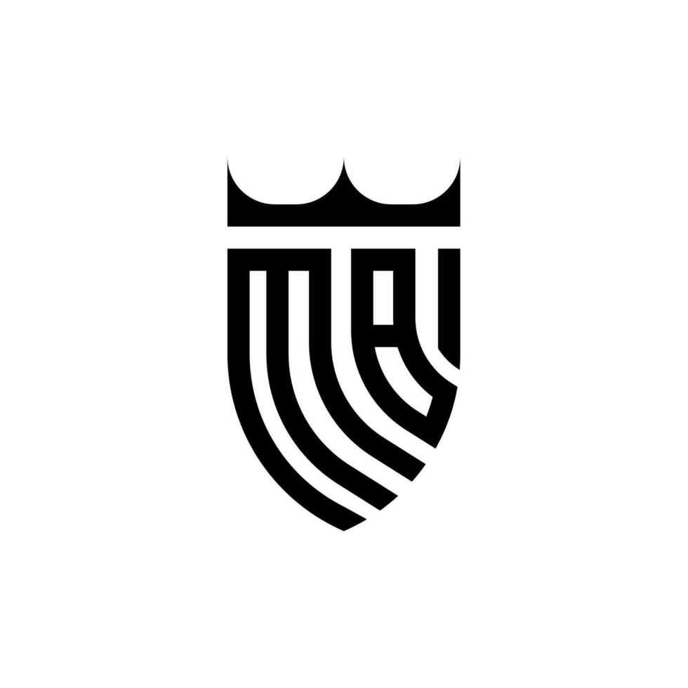 MB crown shield initial luxury and royal logo concept vector