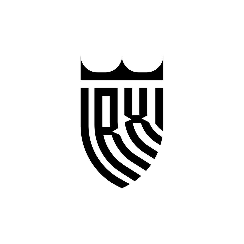 RX crown shield initial luxury and royal logo concept vector