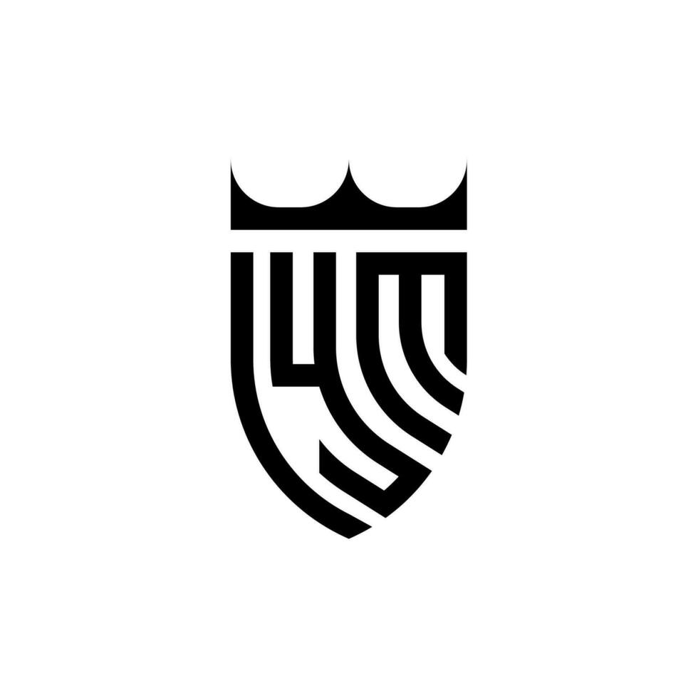 YM crown shield initial luxury and royal logo concept vector