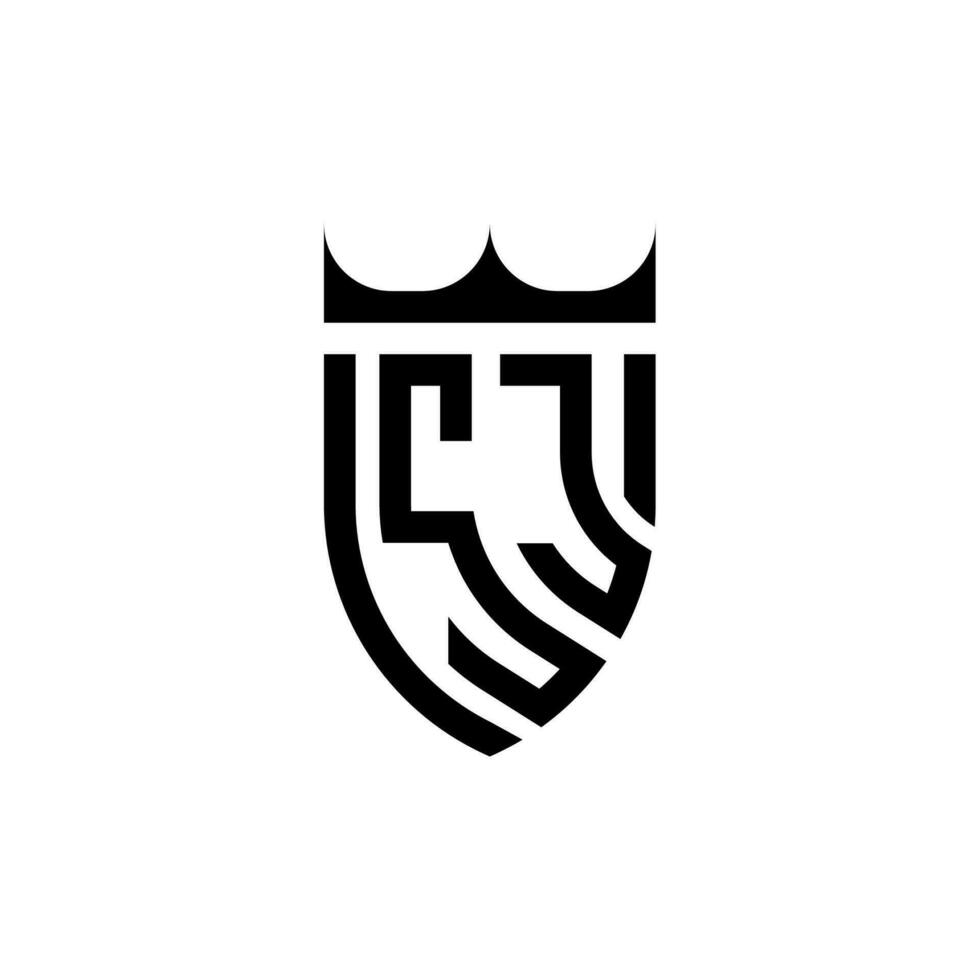 SJ crown shield initial luxury and royal logo concept vector