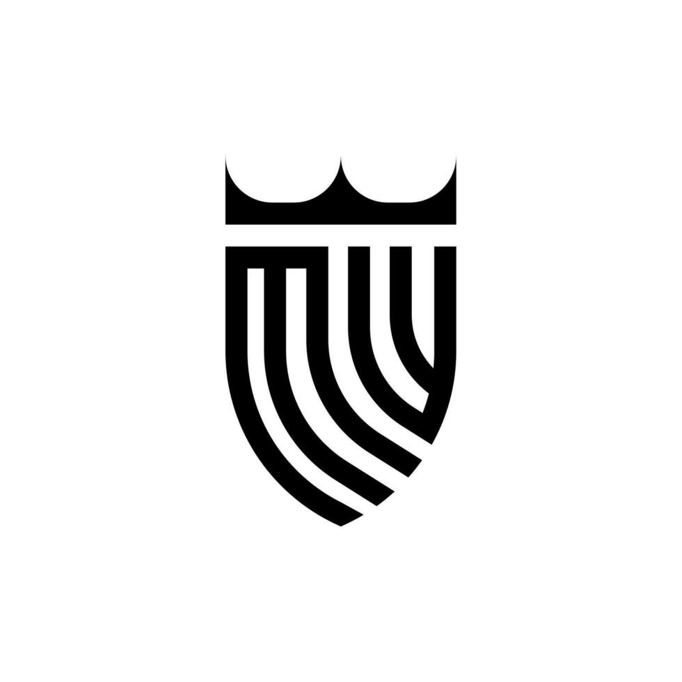 MW crown shield initial luxury and royal logo concept vector
