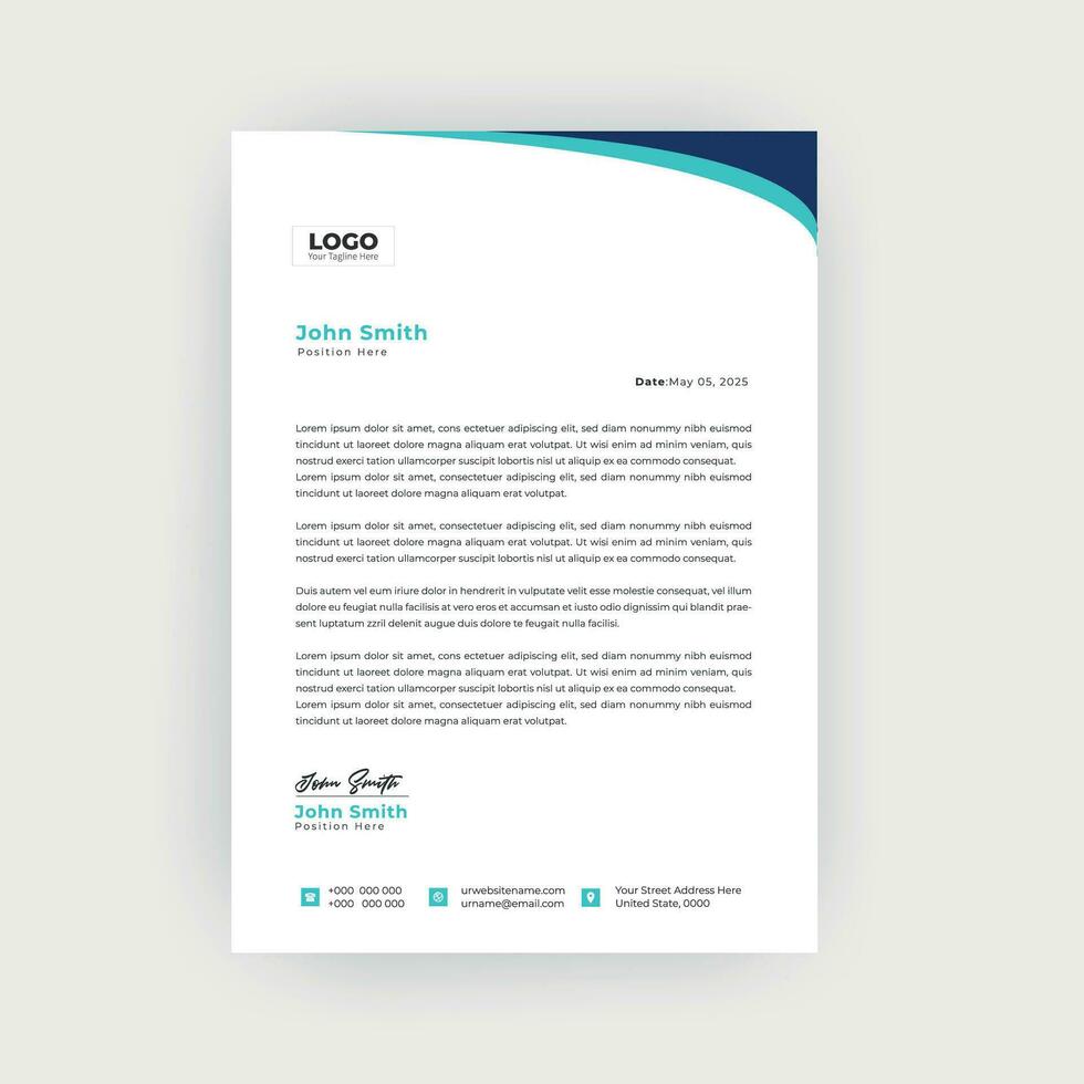 Simple and Creative letterhead template design vector