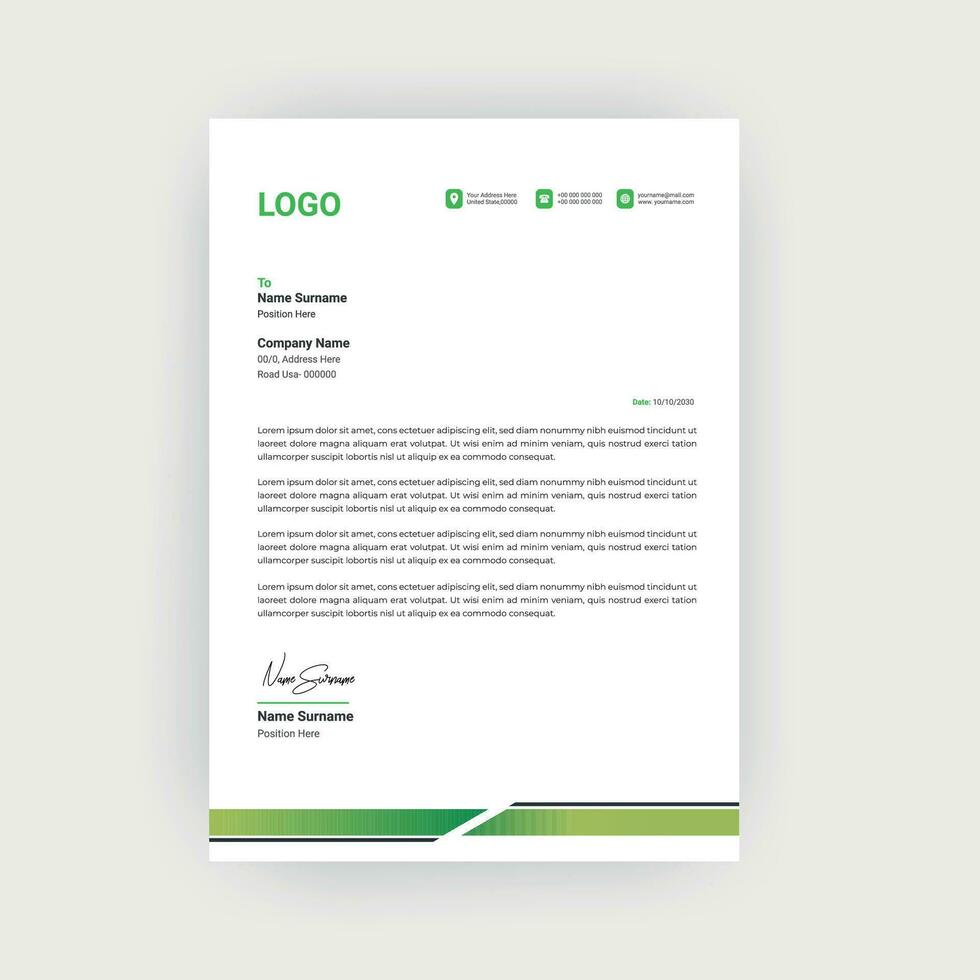 Simple and creative letterhead design template vector