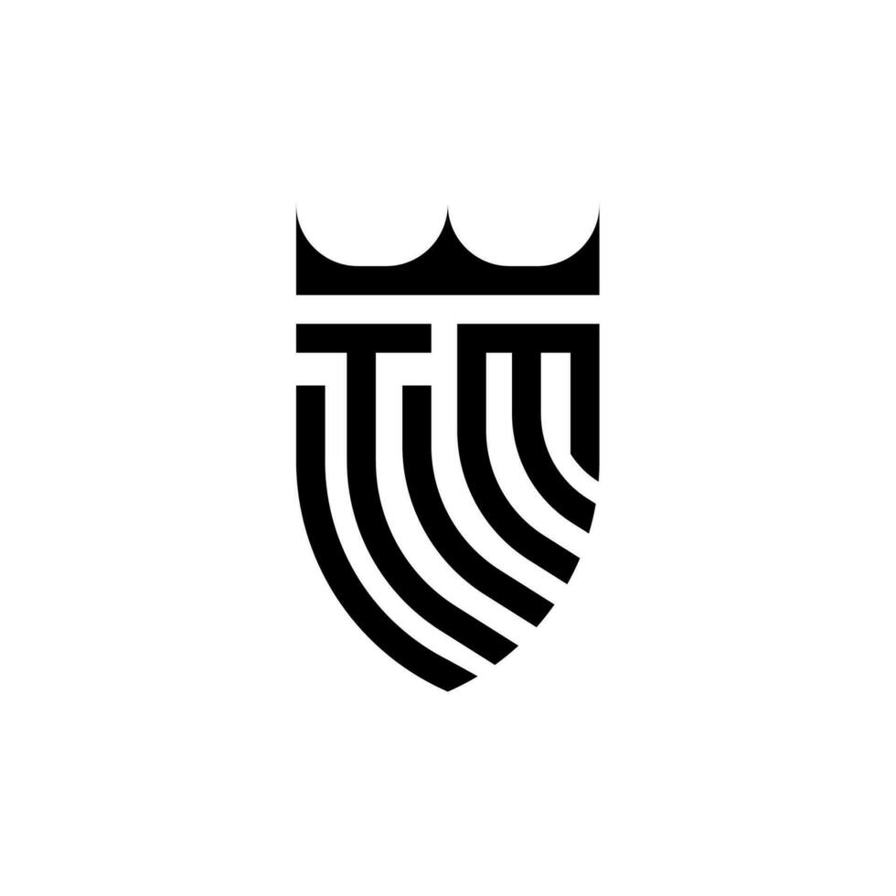 TM crown shield initial luxury and royal logo concept vector