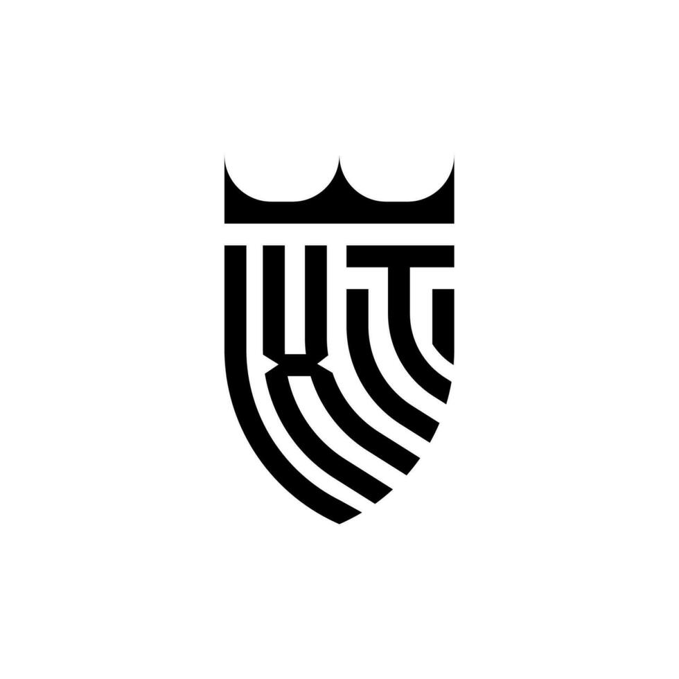 XT crown shield initial luxury and royal logo concept vector