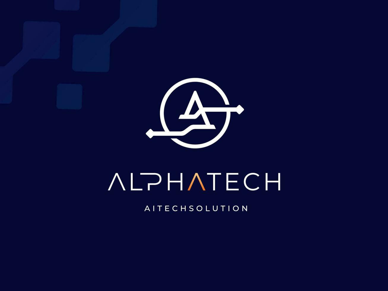 Modern Initial Letter A Circle Center Circular  Analytic with Wire Link Line Technology logo design vector